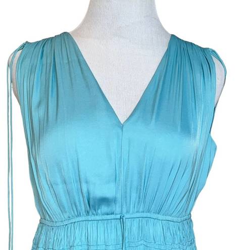 White House | Black Market  Teal Blue Sleeveless Pleated Midi Dress Women Size XS