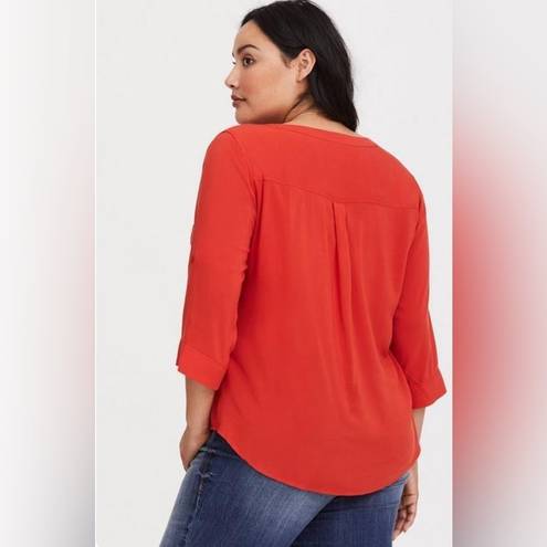 Torrid Harper Orange Challis Pullover Blouse Size 2