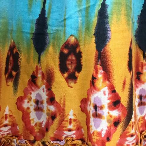 Tracy Evans Vintage Y2K  Light cotton tie dye Ruffle skirt tube top festival XL