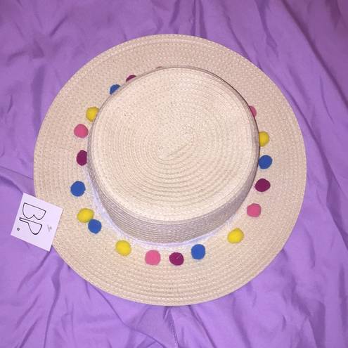 BP  Pom Band straw boater hat. One size