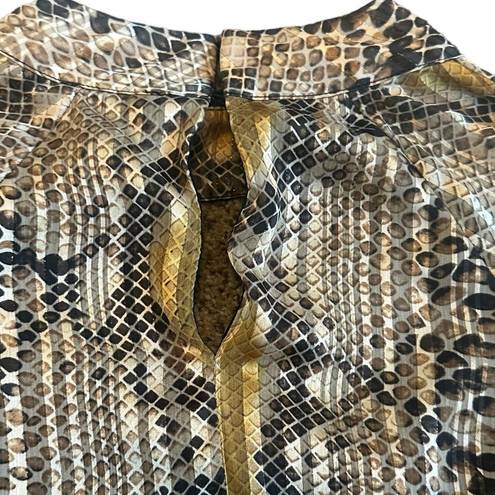 Foxiedox  Snake Print Houndstooth Long Sleeve Blouse Shirt Mixed Size Small