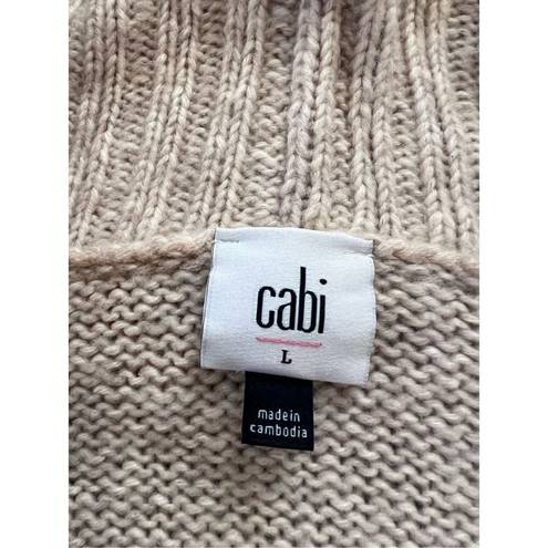 CAbi  Wheat (Beige) Button Front Long Steady Knit Cardigan Large