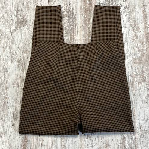 J.Jill  Black and Acorn Check Ponte High Rise Leggings Size SP