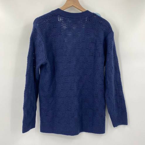 Hill House  The Simple Cardigan Grandpa Sweater Merino Wool Knit Blue NEW XS