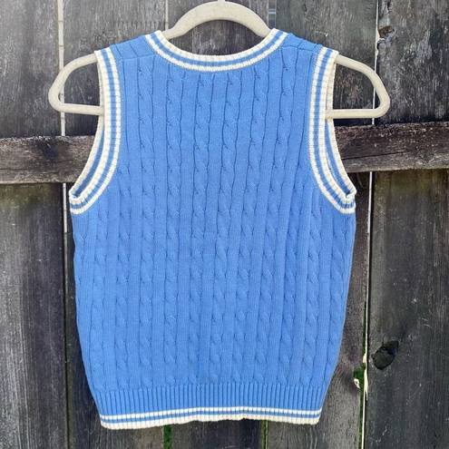 Brandy Melville John Galt  Blue Cable Knit Sweater Vest | S