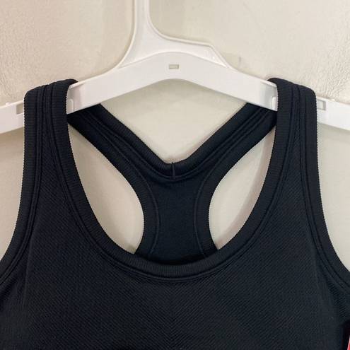 Spanx  very black rib seamless medium impact racerback bra size L