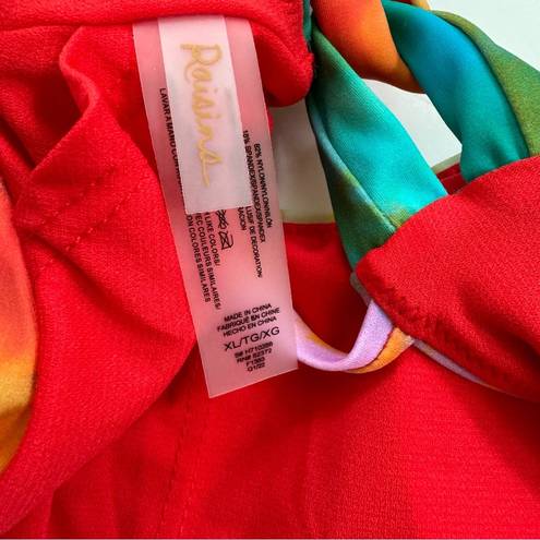 Raisin's  Juniors' Tie Dye Twist Back Padded Selah Bikini Top Size XL NWT