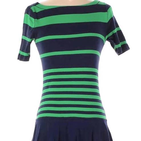 Krass&co LRL Lauren Jeans  Dress Navy w/Green Stripe Sz L