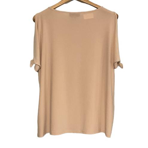 DKNY  TAN Cold shoulder blouse size XL‎