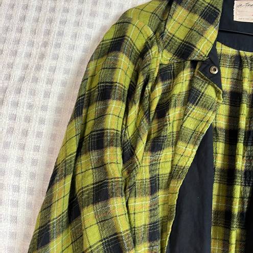 Free People  / We the Free You Wish Flannel Poncho Plaid Flannel size L