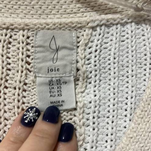 Joie  Contrast Cable Knit Cropped Two Tone Cardigan Sweater