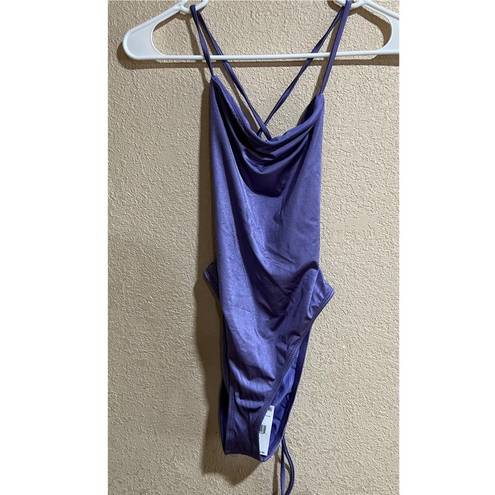 Good American NWT  Shine Barely There One-Piece Swimsuit in Lilac Mist001