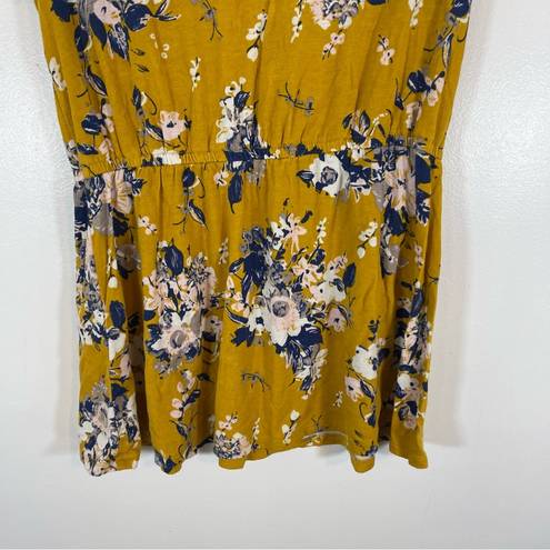 Modcloth  Feeling Fluttery Yellow Floral Top Peplum Size XS