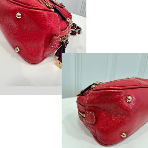 Gucci  Cruise Red Leather Chain Shoulder Bag