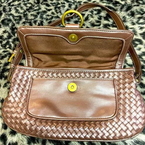 Loft 🛍👜 Ann Taylor  Brown Basket Weave Handbag Purse Shoulder Bag