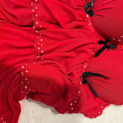 Victoria's Secret red ruffle babydoll top