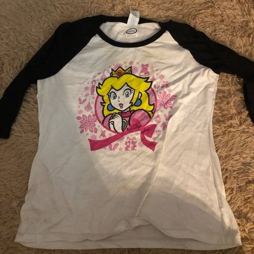 Nintendo Super Mario  Peach Princess Baseball Tee