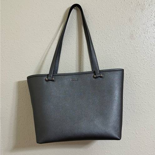 DKNY  Leather Gray Tote Bag