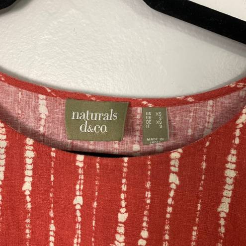 Krass&co Naturals D&C  Naturals Printed Linen Blend Peplum Blouse Tie Dye Size XS