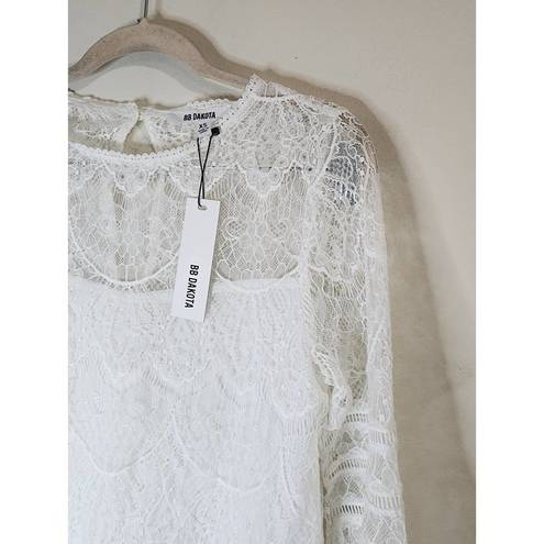 BB Dakota NWT  Smoke And Mirrors Lace White XS Nordstrom Blouse