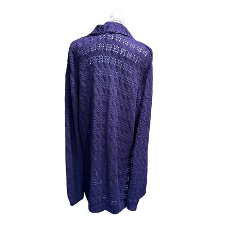 Coldwater Creek  women's size large 14-16 purple knit long cardigan