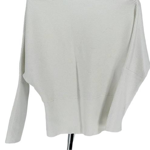 n:philanthropy  White Ribbed Off Shoulder Long Sleeve Sweater size Large