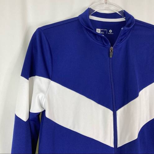 Xersion  | Blue White Stripe Sporty Athletic Jacket Full Zip