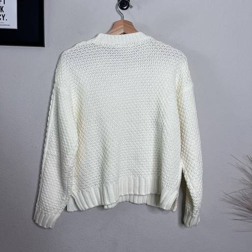 Tuckernuck  Hyacinth House Sweater Cable Knit Ivory Crewneck Sweater Size XS