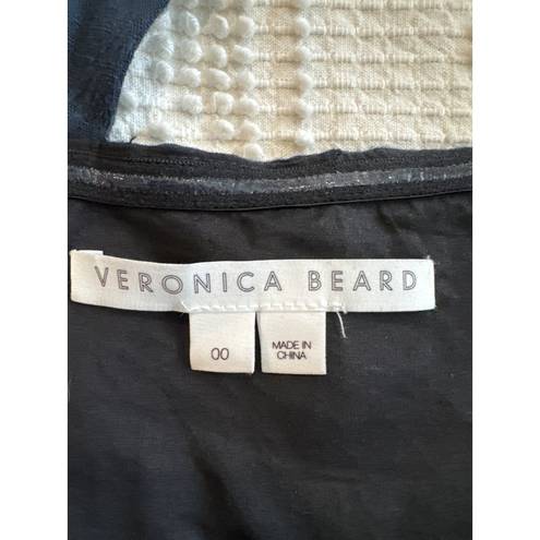 Veronica Beard  Women Top Sz 00 Belinda in Ink Navy Blue Single Strap Linen Blend