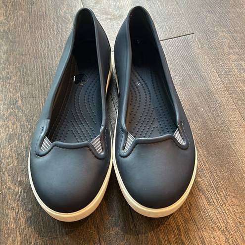 Crocs  Women's Citilane Flat Slip-on Ballerina Shoe Blue Size 8