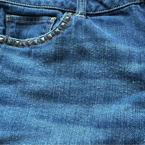 American Eagle  Artist Crop Jeans 14 Womens Studs Stretch Medium Wash Denim Ankle