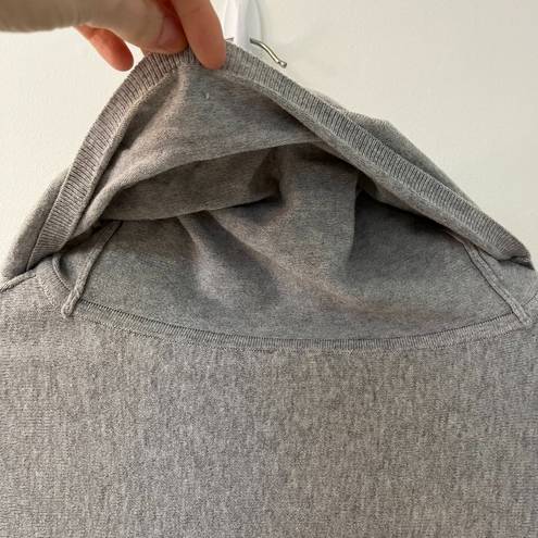 Chico's Gray Cowl Neck Fringe Poncho Shirt - Size L / XL