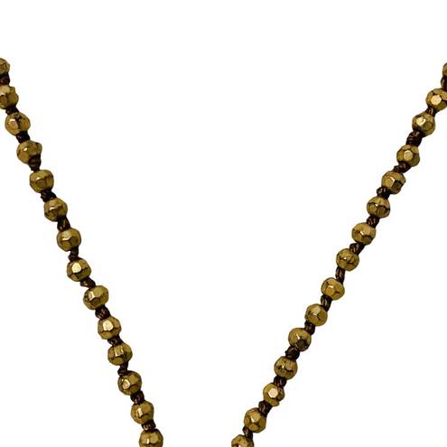 American Eagle Gold Tone Striated Stone Necklace