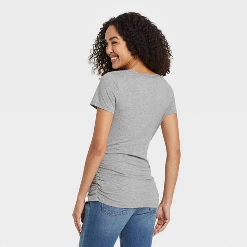 Isabel Maternity  Light Gray V Neck Tee