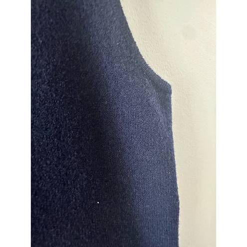 St. John  Tank Sweater Wool Sleeveless Scoop Neck Navy Blue Small