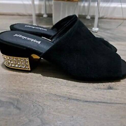 Jeffrey Campbell black mules.   With rhinestones size 9.5