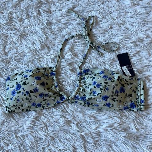 Abercrombie & Fitch New  Women’s floral print bandeau bikini top size Large