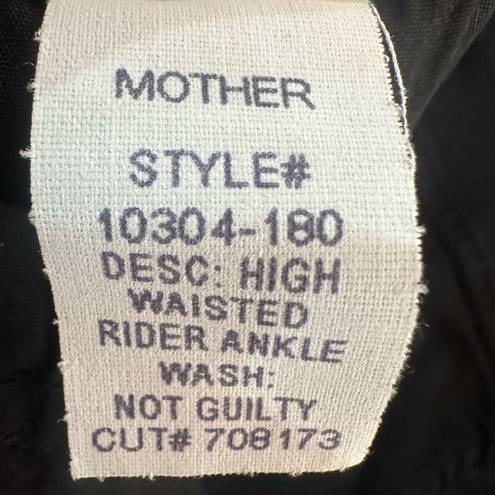 MOTHER Denim Mother Jeans High Waisted Rider Ankle Not Guilty in Black Denim Women’s Size 34