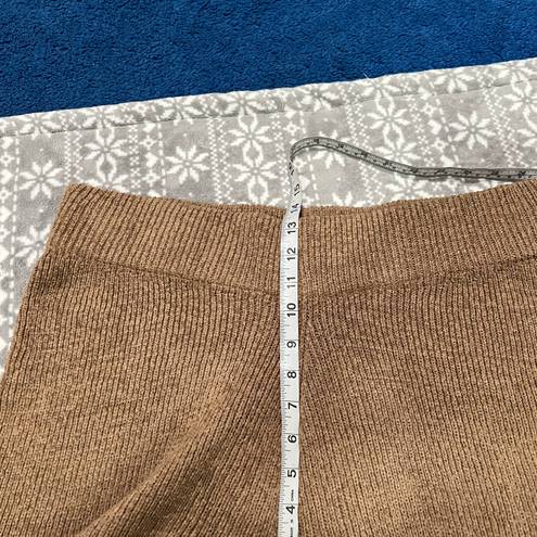 Missguided Brown Co Ord Textured Knit High Rise Legging w/ Elastic Waist