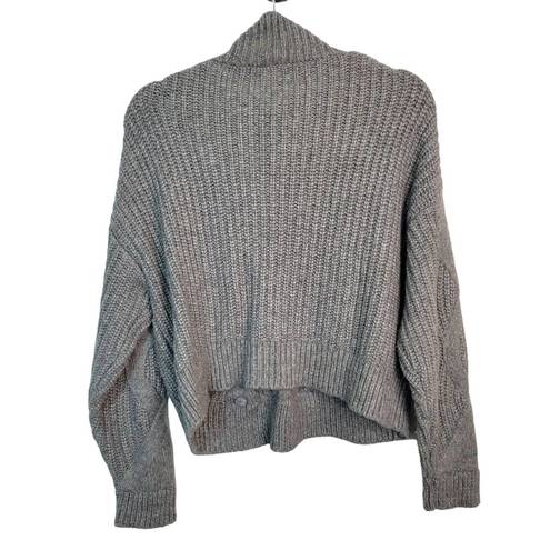 Elizabeth and James  Sweater Women Small Gray Chunky Knit High Mock Neck Casual