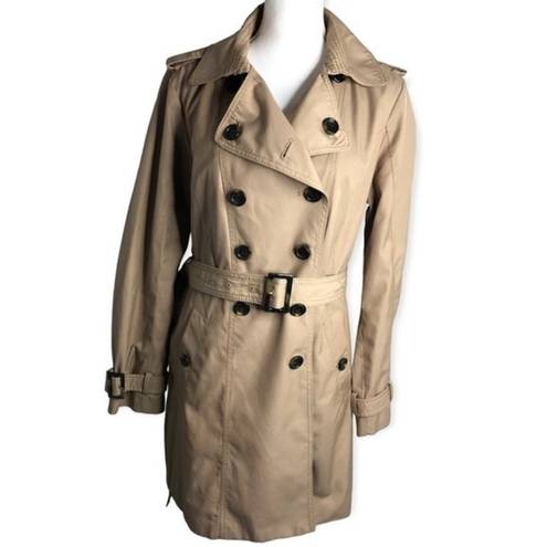 Jones New York  Tan Double Breasted Belted Trench Coat