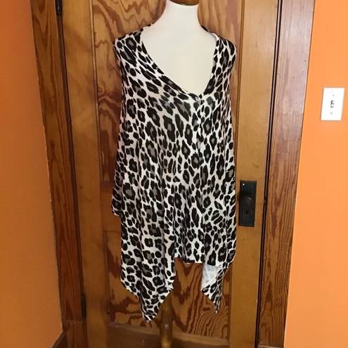 Chico's  Layla Leopard Print Poncho Cover up