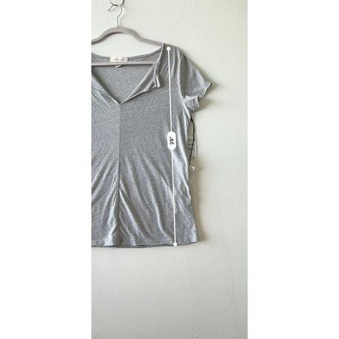 Treasure & Bond  MODAL Tee LARGE Shirt Split Neck Gray heather Short Sleeve