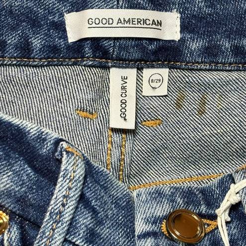 Good American  NWT Good Curve Straight GCS127T Distressed Blue Size 8/29