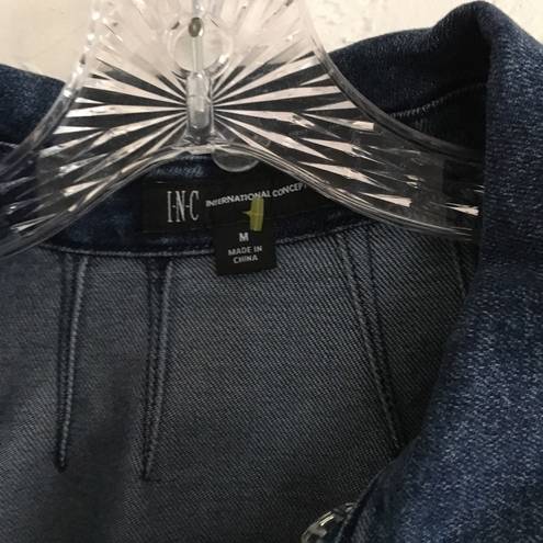 INC Denim Jacket with Knit Sleeves Size Medium