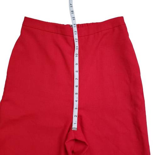 Lulus  Pants Womens Large Red High Waisted Trouser Wide Leg Pockets Office