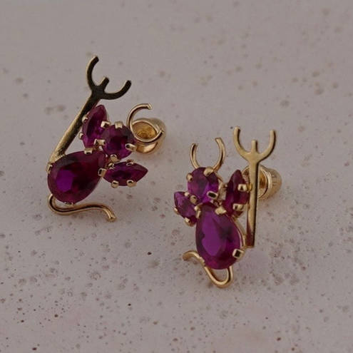 Tehrani Jewelry 14k Real Gold Stud Earrings | Devil Stud Earrings | Birthday Gift | Devil Earrings | Jewelry Essential | Minimal Jewelry |