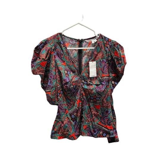 Veronica Beard  Simmons Top Silk Blend Floral Multicolor Size 6