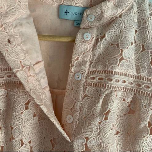 Tuckernuck  Helena Eyelet Lace Blouse Orchid Pink Sz XS