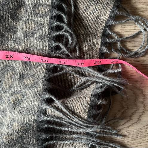 Woolrich  Women’s One Size Cape Scarf Shawl Brown Cheetah Print Tassel Hem
